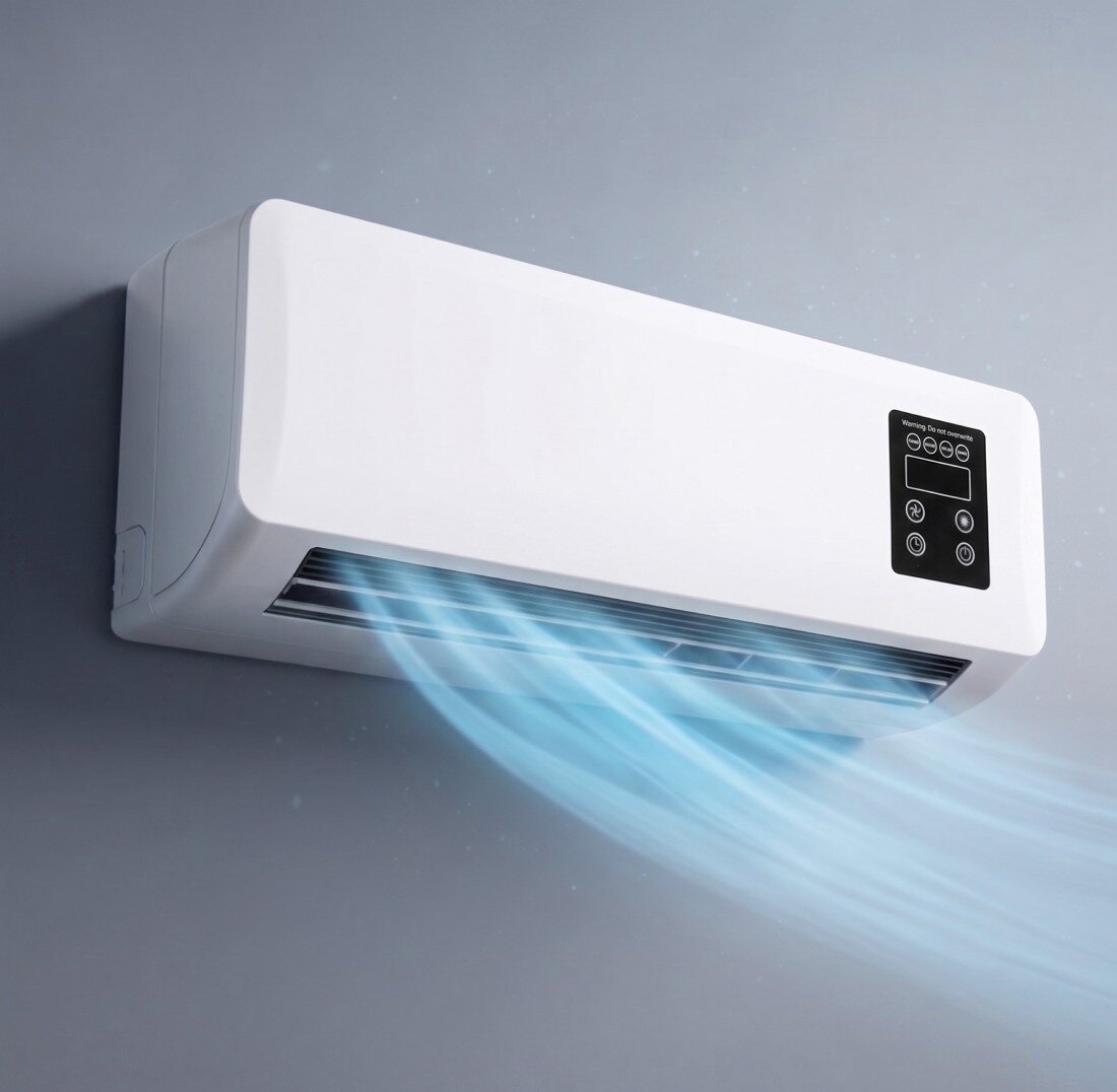 The BlizzAir unit with air flowing from the vents